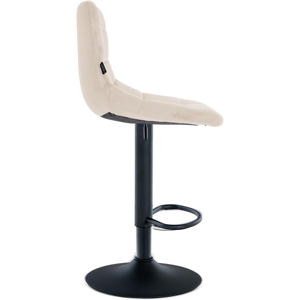  CLP Set Van 2 Barkruk Jerry Zwart Frame - Fluweel - Creme