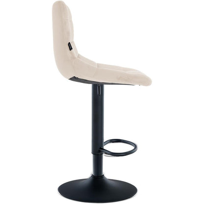  CLP Set Van 2 Barkruk Jerry Zwart Frame - Fluweel - Creme