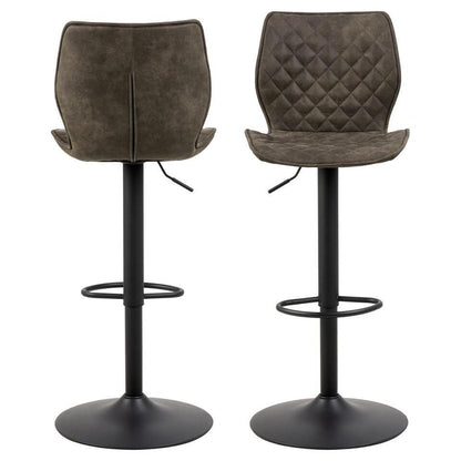  Barkruk Grijs Stof - 45,5x51x116cm - Henriëtte - Set Van 2