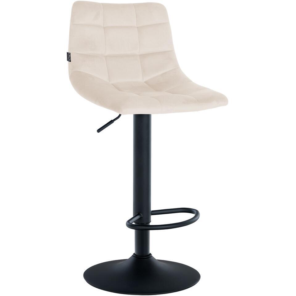  CLP Set Van 2 Barkruk Jerry Zwart Frame - Fluweel - Creme