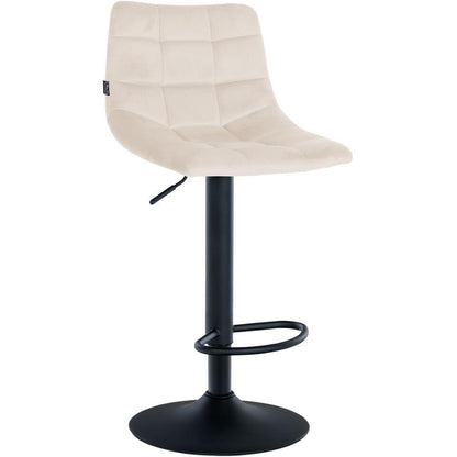  CLP Set Van 2 Barkruk Jerry Zwart Frame - Fluweel - Creme