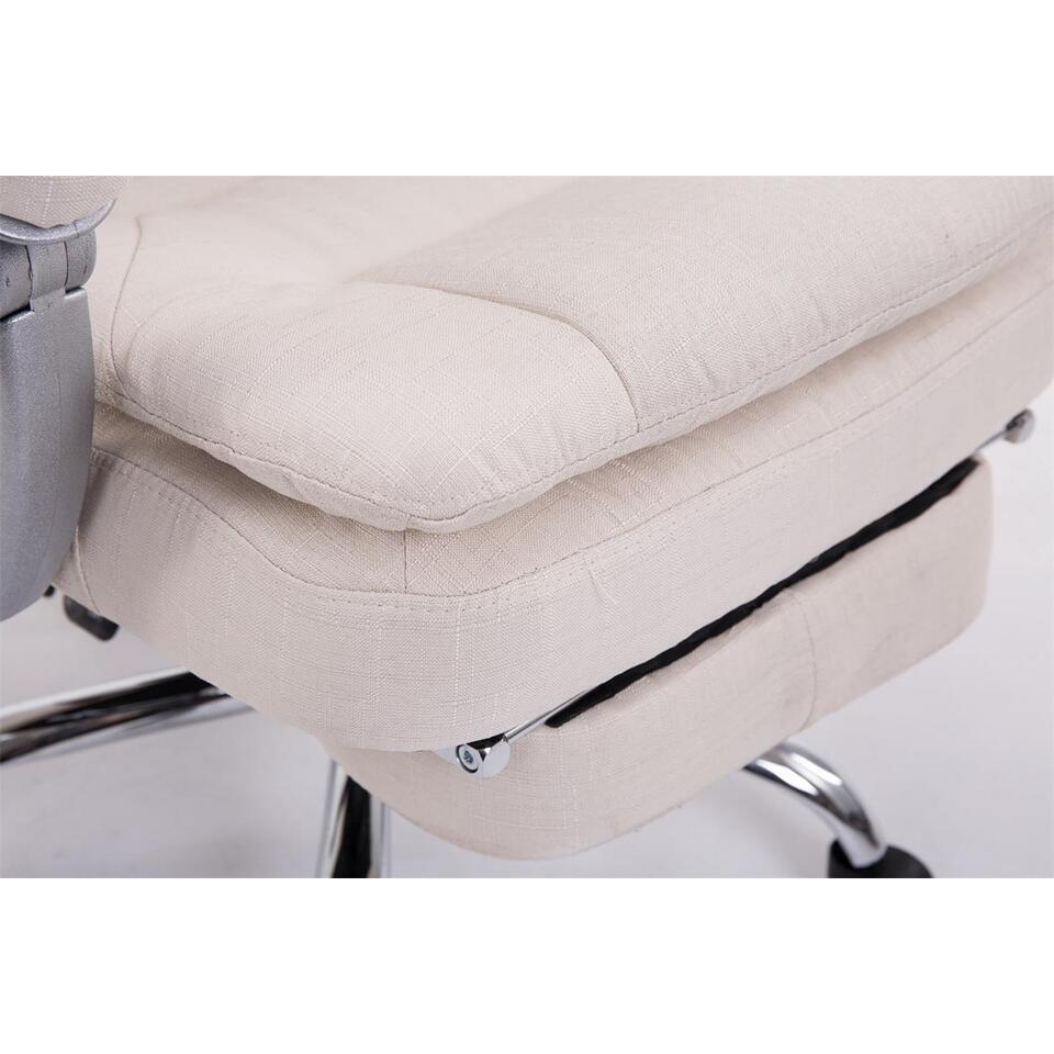 CLP Bureaustoel XL Troy Chroom Frame - Stof - Creme