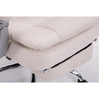  CLP Bureaustoel XL Troy Chroom Frame - Stof - Creme