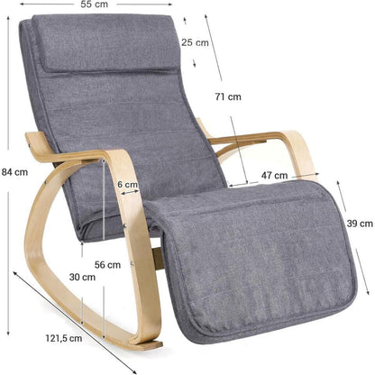  Parya Home Fauteuil Schommelstoel Grijs