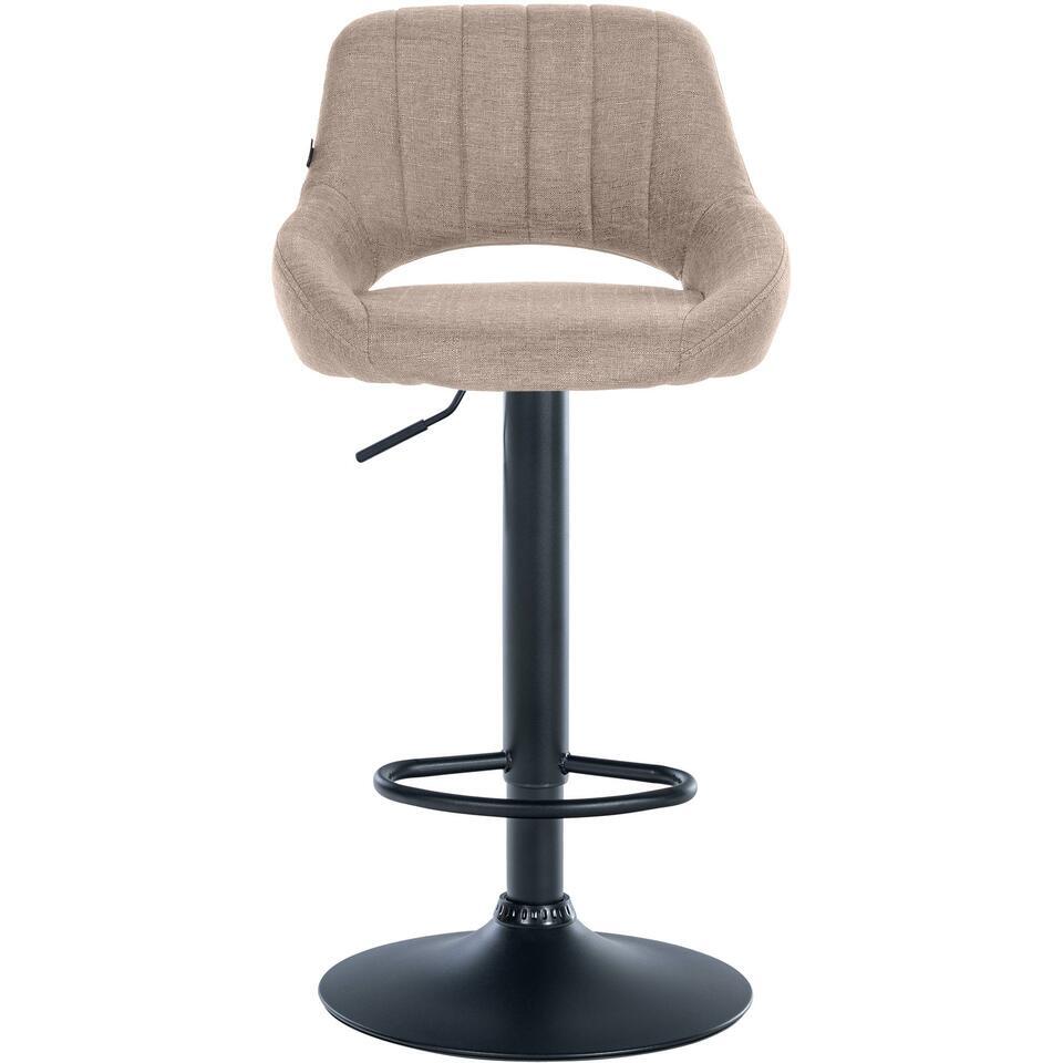  CLP Barkruk Milet Zwart Frame - Stof - Taupe