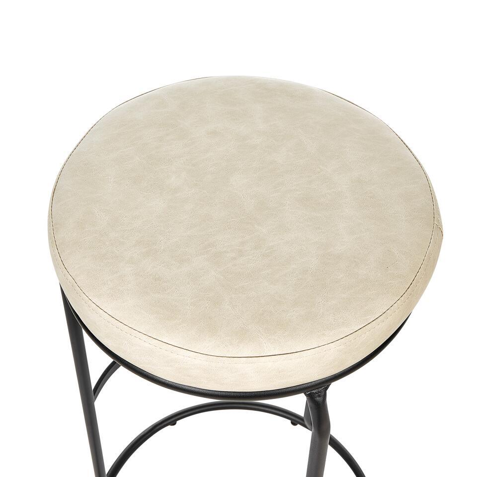  MILROY - Barkruk Set Van 2 - Lichtbeige - Kunstleer