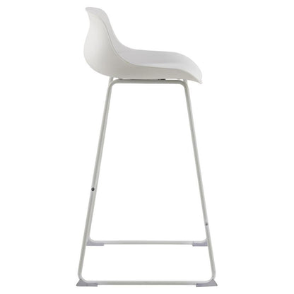  Barkruk Wit PU - Zithoogte 76cm - 43x49x94cm - Sithney - Set Van 2