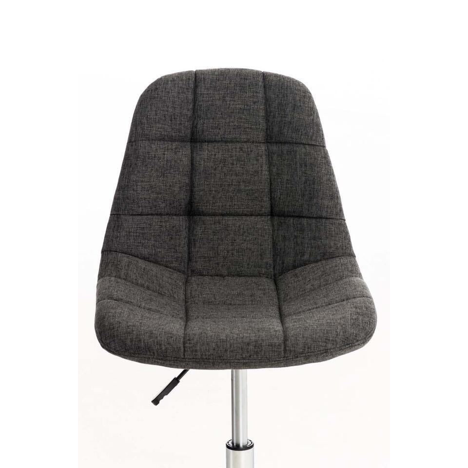  CLP Bureaustoel Emil Chroom Frame - Stof - Donkergrijs