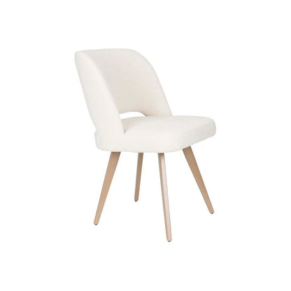  Eetkamerstoel Wit Stof - Zithoogte 48cm - 59,5x53x83,5cm - Yves - Set Van 2