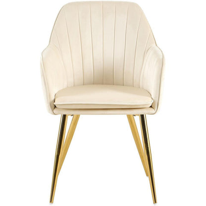  CLP Eetkamerstoel Cheryl Goud Frame - Metaal - Creme