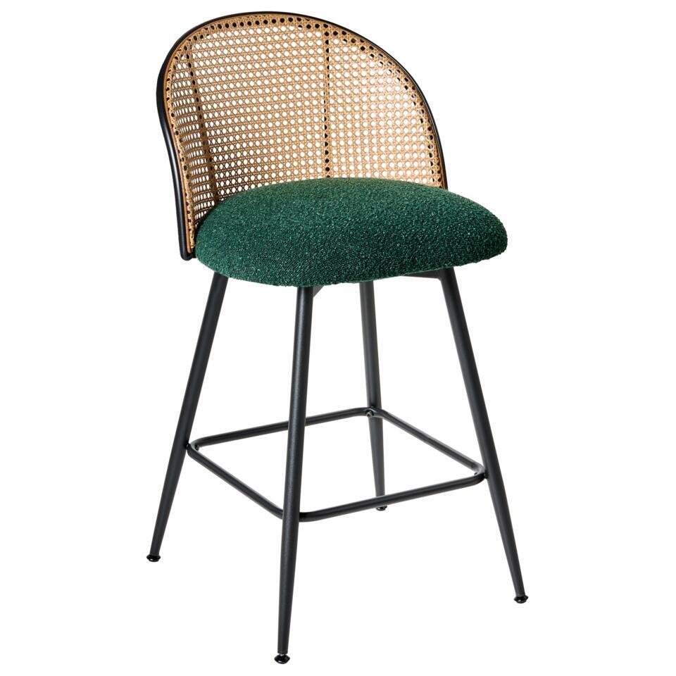  NATHAN - Barkruk Set Van 2 - Groen - 91 Cm - Bouclé