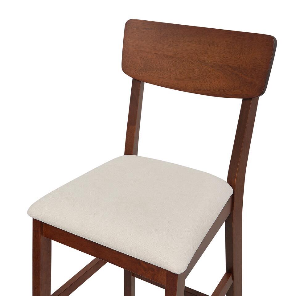  AMBLER - Barkruk Set Van 2 - Lichtbeige - Hout
