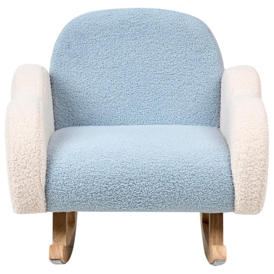  SKARE - Schommelstoel Voor Kinderen - Lichtblauw - Bouclé