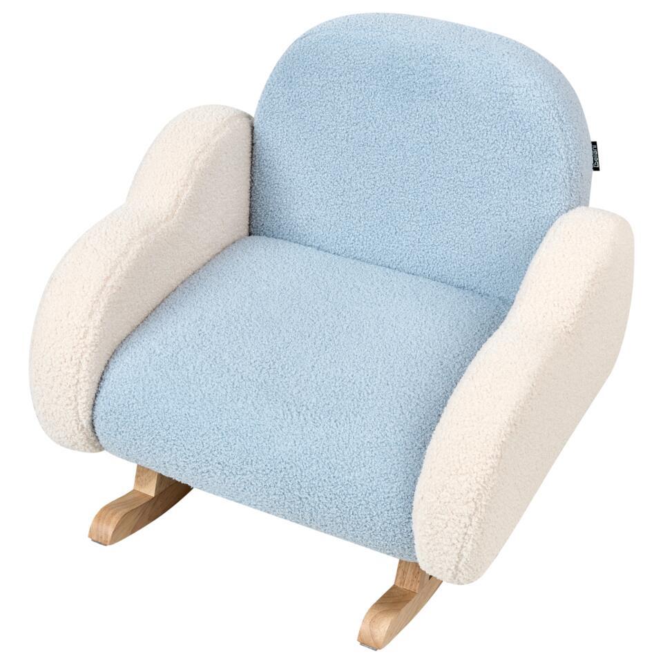  SKARE - Schommelstoel Voor Kinderen - Lichtblauw - Bouclé