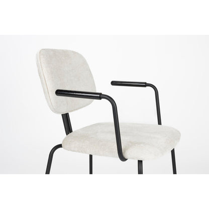  Housecraft Bouton Eetkamerstoel Met Armleuning Off White - Set Van 2