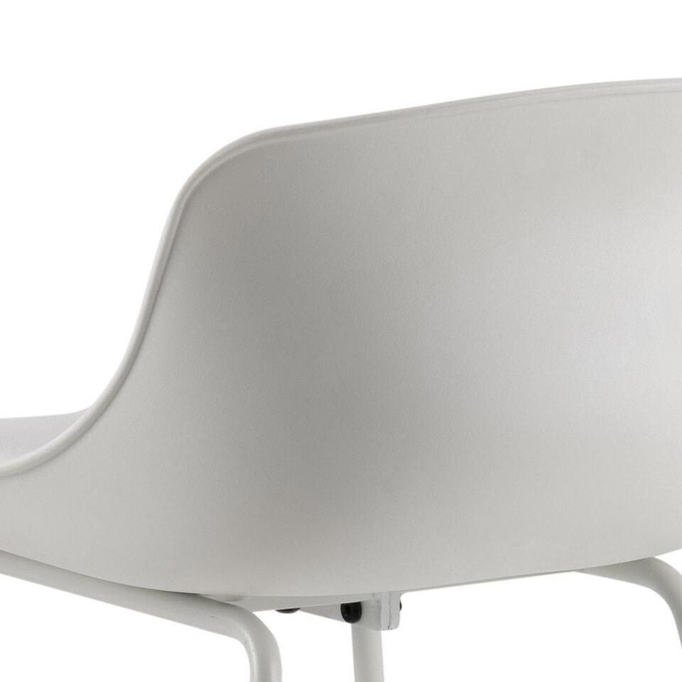  Barkruk Wit PU - Zithoogte 76cm - 43x49x94cm - Sithney - Set Van 2