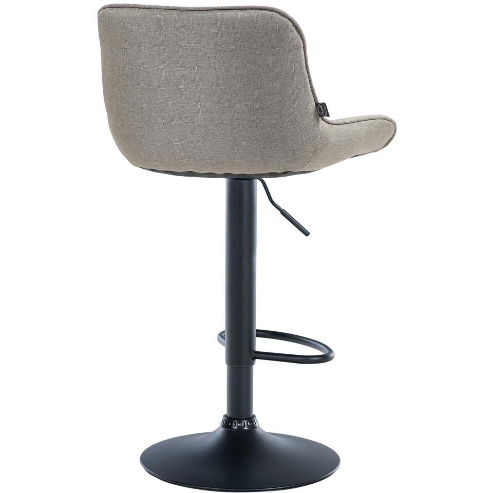  CLP Set Van 2 Barkruk Vonore Zwart Frame - Stof - Taupe