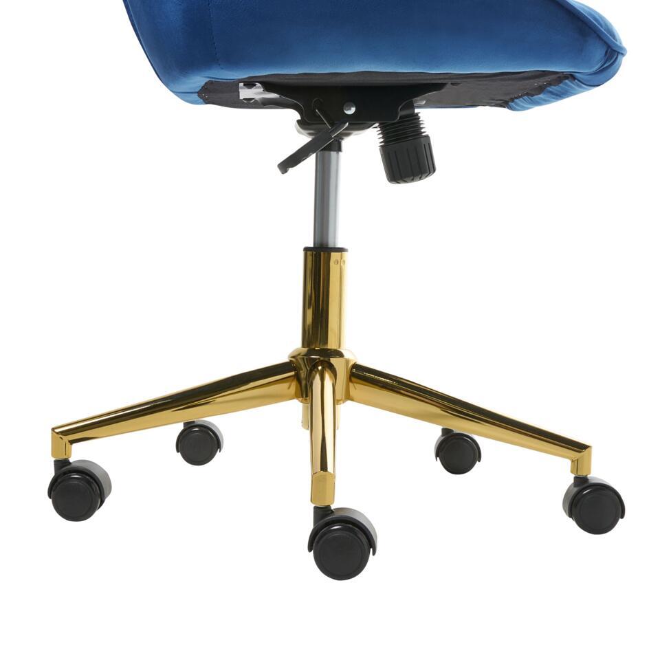  BARDSDALE - Bureaustoel - Marineblauw - Fluweel