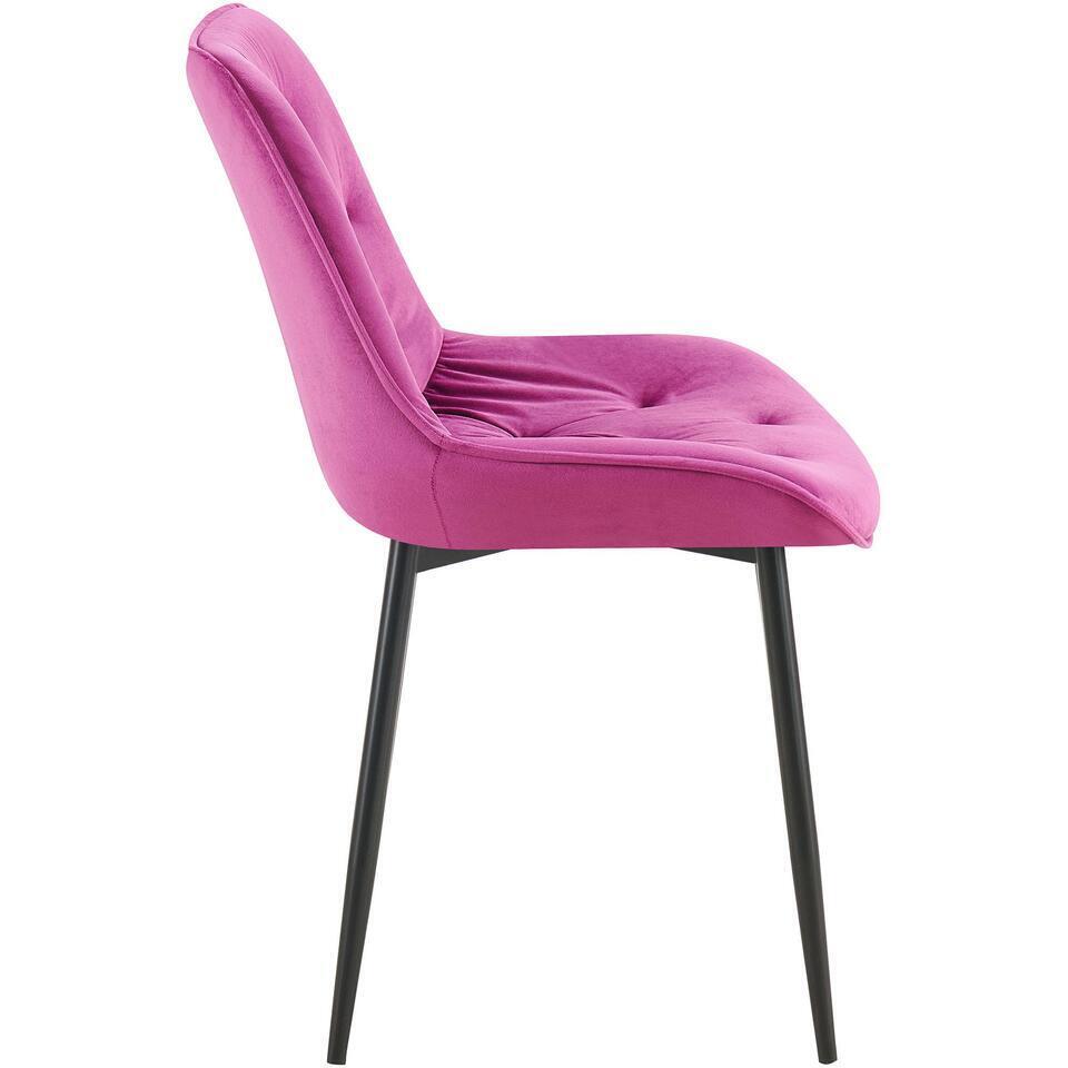  CLP Set Van 2 Eetkamerstoel Wallace Zwart Frame - Fluweel - Paars