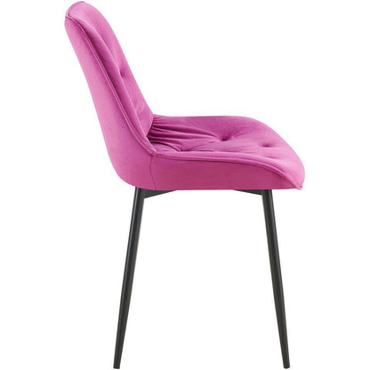  CLP Set Van 2 Eetkamerstoel Wallace Zwart Frame - Fluweel - Paars