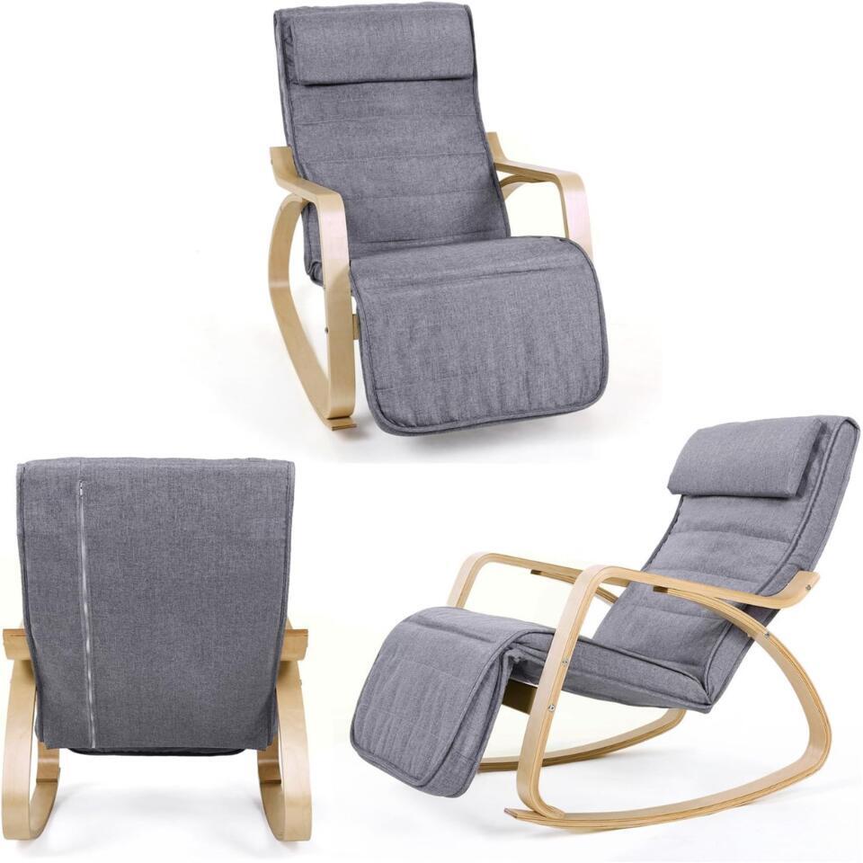  Parya Home Fauteuil Schommelstoel Grijs