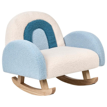  OMBO - Schommelstoel Voor Kinderen - Lichtblauw - Bouclé