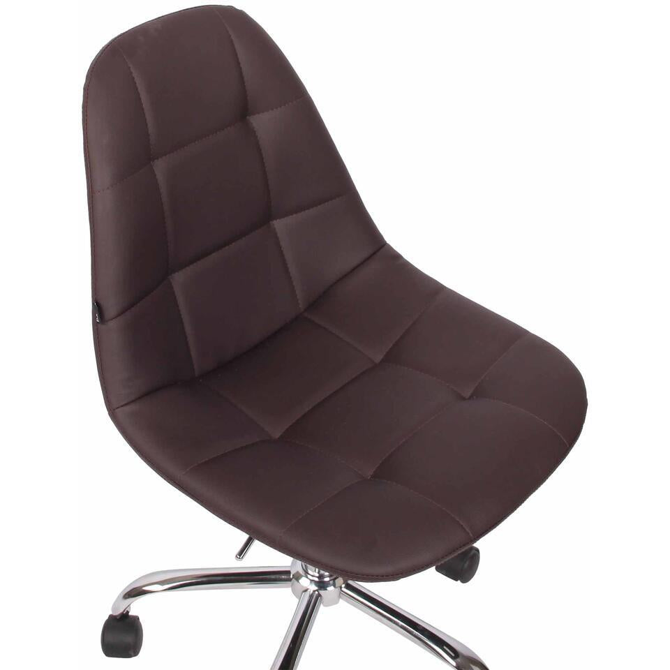  CLP Bureaustoel Reims Chroom Frame - Kunstleer - Bruin