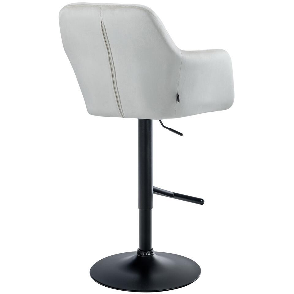  CLP Barkruk Natoma Zwart Frame - Fluweel - Creme