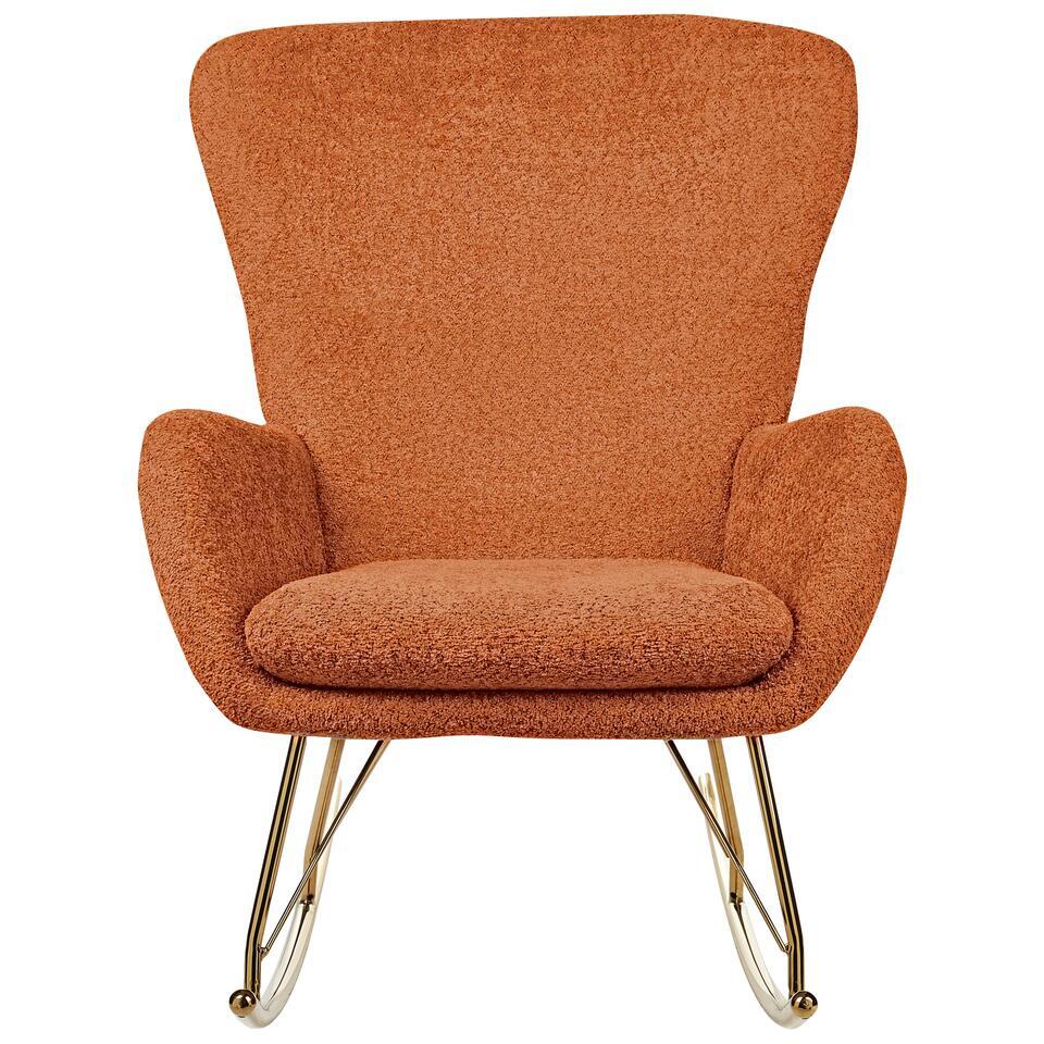  ANASET - Schommelstoel - Oranje - Bouclé