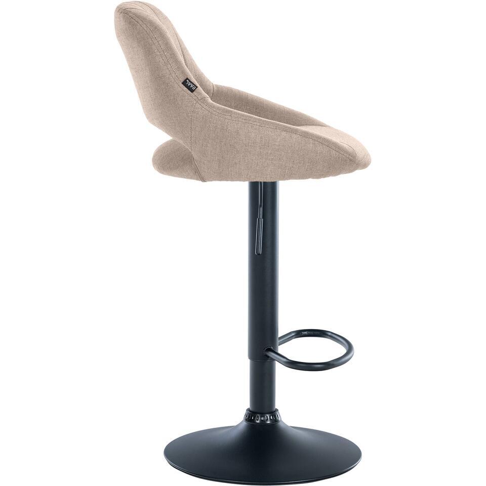  CLP Barkruk Milet Zwart Frame - Stof - Taupe