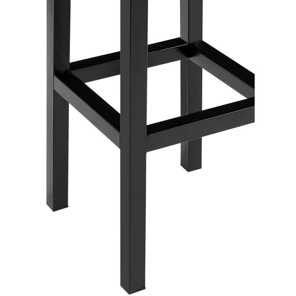  CLP Barkruk Taylor B80 Zwart Frame - Kunstleer - Grijs