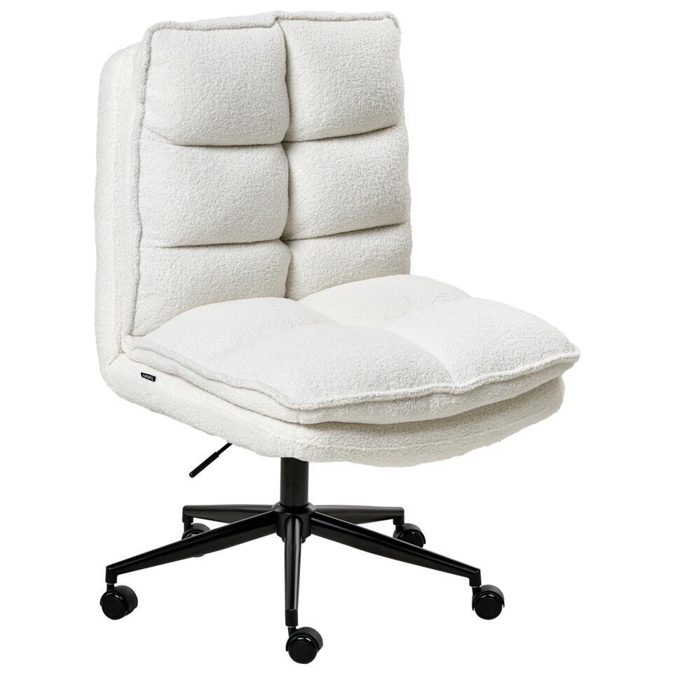  ADDISON - Bureaustoel - Wit - Bouclé