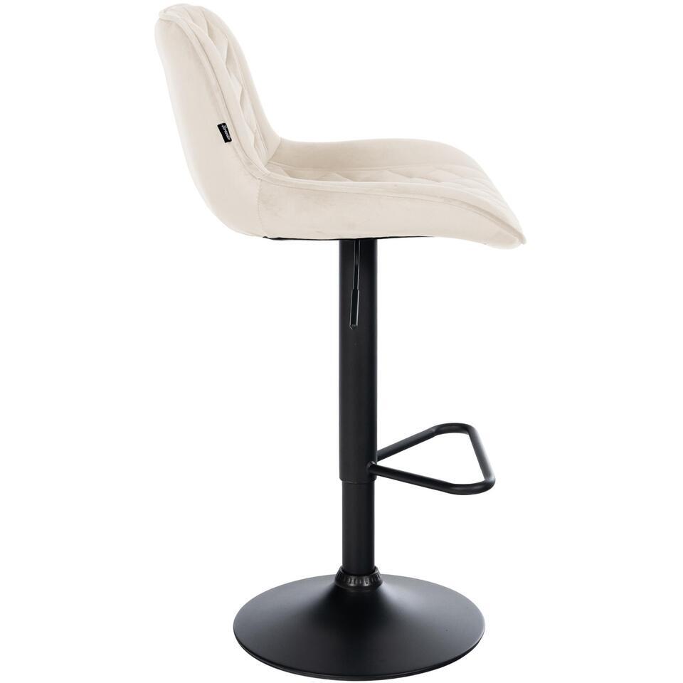  CLP Set Van 2 Barkruk Kasson Zwart Frame - Fluweel - Creme