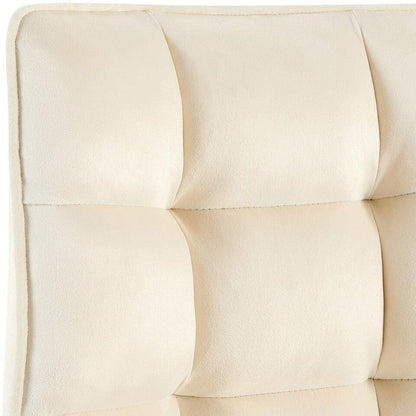  CLP Eetkamerstoel Saranda Zwart Frame - Fluweel - Creme