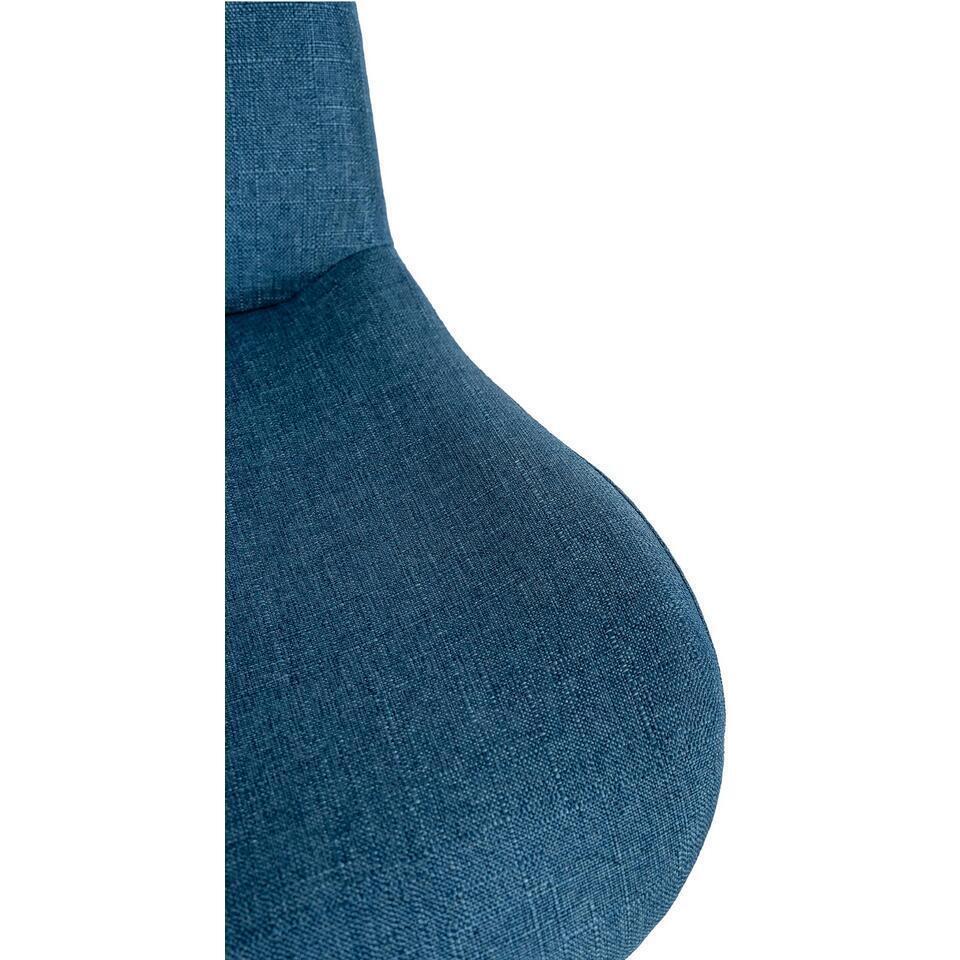  CLP Set Van 2 Barkruk Solon Mat Zwart Frame - Stof - Blauw