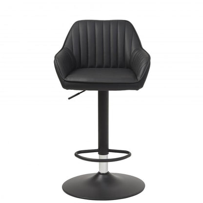  Nordic Home - Erik Draaibare Barstoel - Pu Leer - Zwart