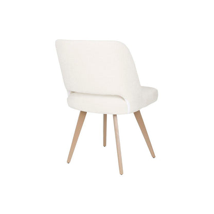  Eetkamerstoel Wit Stof - Zithoogte 48cm - 59,5x53x83,5cm - Yves - Set Van 2