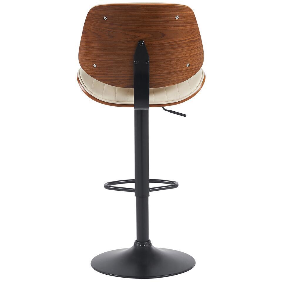  CLP Set Van 2 Barkruk Clawson Zwart Frame - Kunstleer - Walnoot/creme
