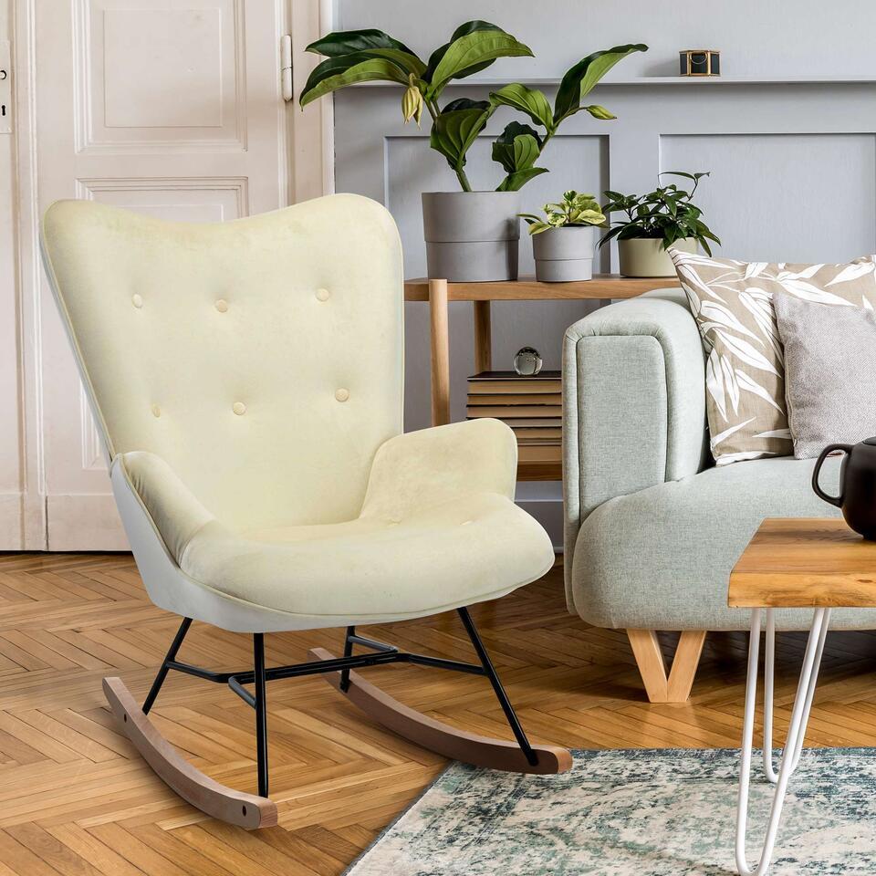  CLP Schommelstoel Sanka Fluweel - Creme