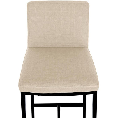  CLP Barkruk Freeport Zwart Frame - Stof - Creme