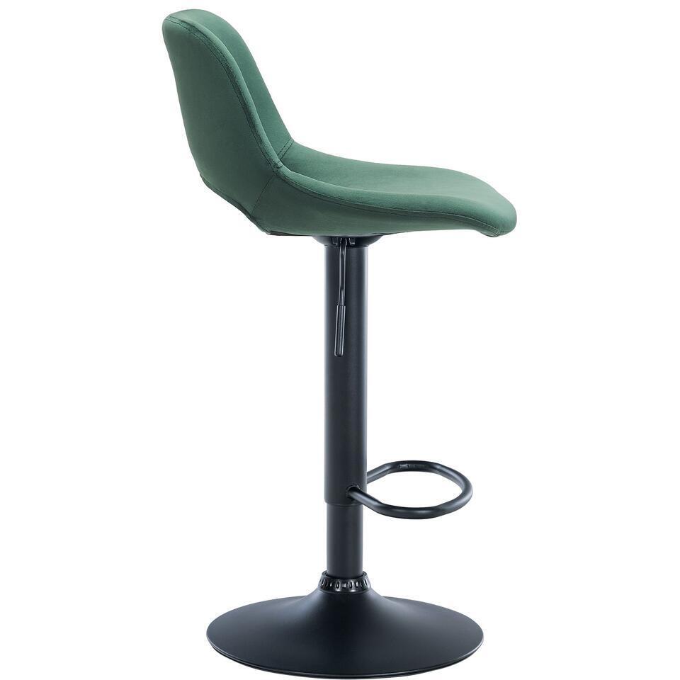  CLP Set Van 2 Barkruk Camden Mat Zwart Frame - Fluweel - Groen