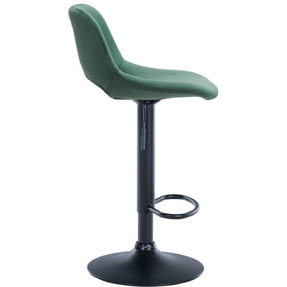  CLP Set Van 2 Barkruk Camden Mat Zwart Frame - Fluweel - Groen