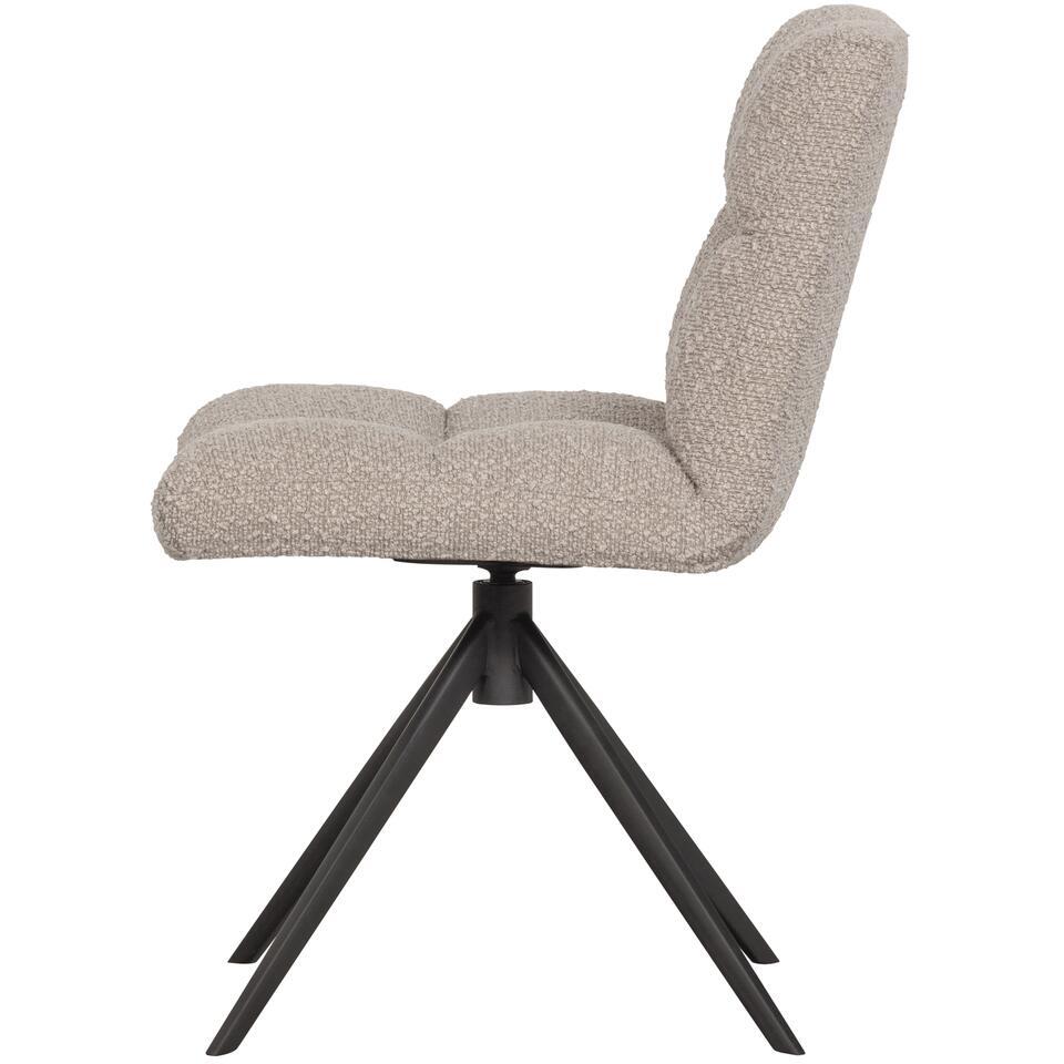  WOOOD Vinny Draaibare Eetkamerstoel - Bouclé - Zand - 80x48x45