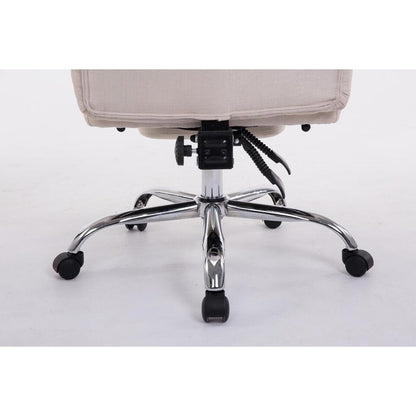  CLP Bureaustoel XL Troy Chroom Frame - Stof - Creme
