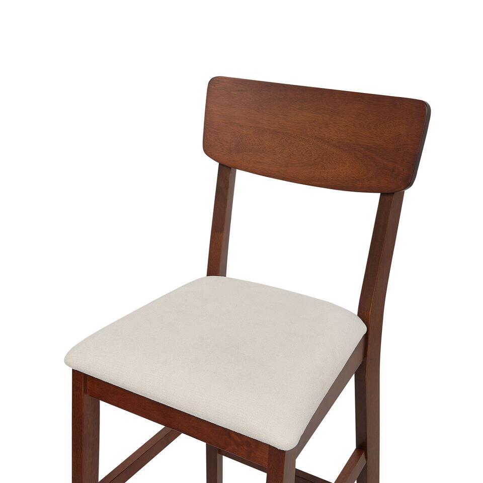  AMBLER - Barkruk Set Van 2 - Lichtbeige - Hout
