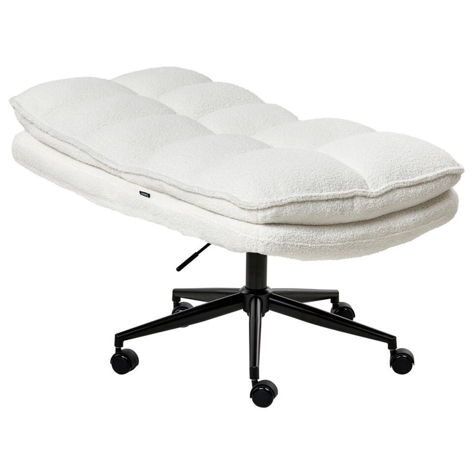  ADDISON - Bureaustoel - Wit - Bouclé