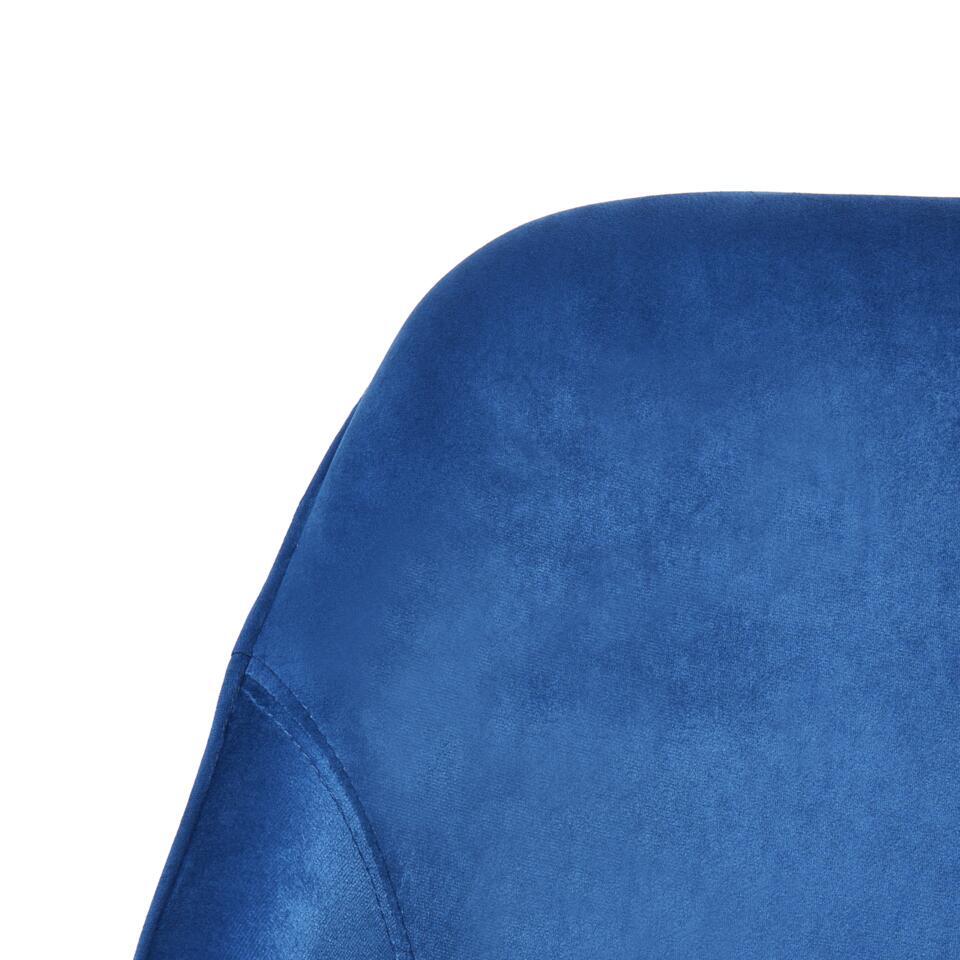  BARDSDALE - Bureaustoel - Marineblauw - Fluweel