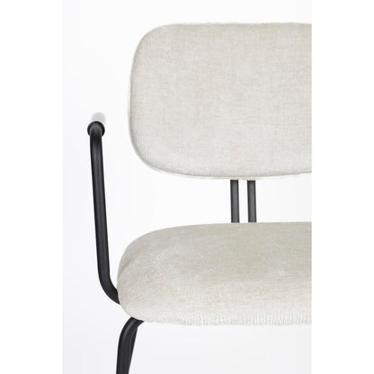  Housecraft Bouton Eetkamerstoel Met Armleuning Off White - Set Van 2