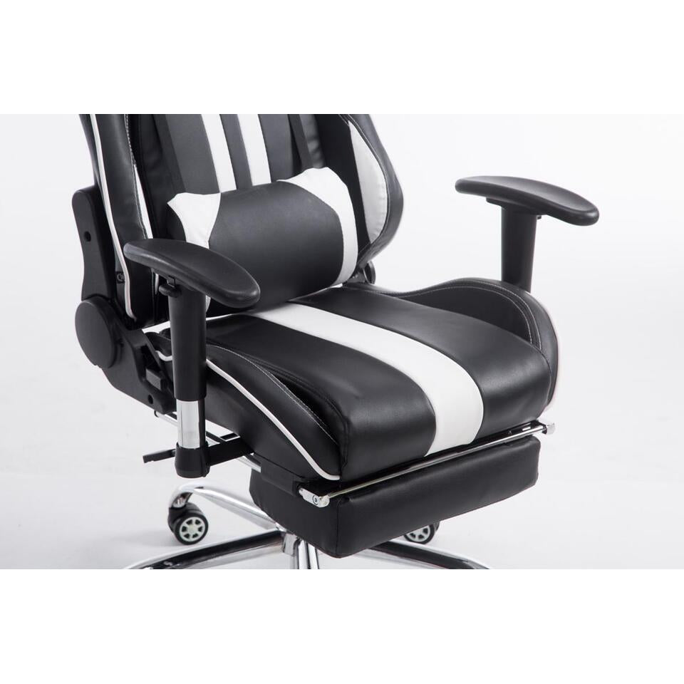  CLP Bureaustoel Limit Zwart Frame - Kunstleer - Zwart/wit