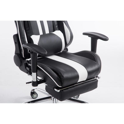  CLP Bureaustoel Limit Zwart Frame - Kunstleer - Zwart/wit